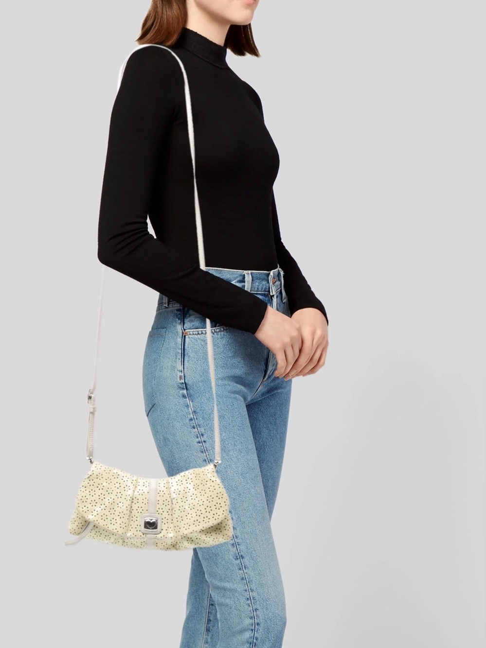 Brighton Patent Leather Minaudière Yellow Laser-Cut Clutch Handbag White Trim - Picture 5 of 8